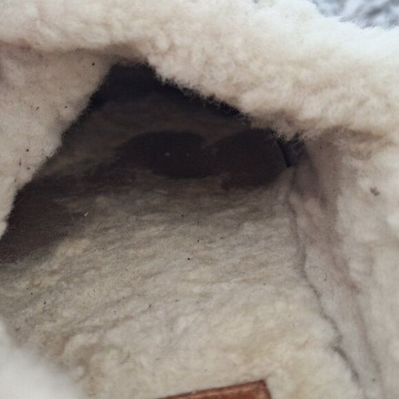 Tory Burch genuine Leather Suede sheepskin fur slippers size 7 - Picture 8 of 11